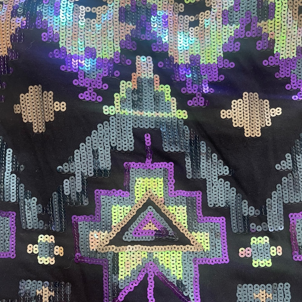 Express Multicolor Sequin Stretch Mini Skirt Size… - image 2